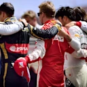 A minute's silence for Jules Bianchi, Hungaroring, July 26, 2015 © FOWC Ltd