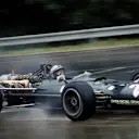 Pedro Rodriguez drives his BRM during the 1968 French Grand Prix at Rouen-Les-Essarts (Photo by Bernard Cahier/Getty Images)