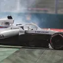 SOCHI AUTODROM, RUSSIAN FEDERATION - SEPTEMBER 28: Lance Stroll, Williams FW41, spins during the Russian GP at Sochi Autodrom on September 28, 2018 in Sochi Autodrom, Russian Federation. (Photo by Glenn Dunbar / LAT Images)