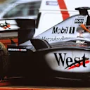 The MP4-16 of Mika Hakkinen is taken away on the recovery truck. 2001 Spanish Grand Prix, Barcelona, Spain. 29th April 2001.
World Copyright: LAT Photographic