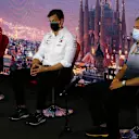 Mattia Binotto, Team Principal Ferrari, Toto Wolff, Executive Director (Business), Mercedes AMG and Mario Isola, Racing Manager, Pirelli Motorsport 