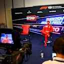 Sebastian Vettel, Ferrari and Sergio Perez, Racing Point in the press conference 