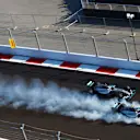 Nico Rosberg (GER) Mercedes AMG F1 W05 locks up inside Lewis Hamilton (GBR) Mercedes AMG F1 W05 at the start of the race. Formula One World Championship, Rd16, Russian Grand Prix, Race, Sochi Autodrom, Sochi, Krasnodar Krai, Russia, Sunday, 12 October 2014