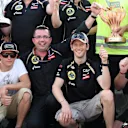 Lotus F1 celebrates podium finishes for Kimi Raikkonen (FIN) Lotus F1 and Romain Grosjean (FRA) Lotus F1.
Formula One World Championship, Rd11, Hungarian Grand Prix, Race Day, Budapest, Hungary, Sunday 29 July 2012. © Sutton Motorsport Images
