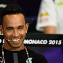 Lewis Hamilton (GBR) Mercedes AMG F1 at the Press Conference at Formula One World Championship, Rd6, Monaco Grand Prix Preparations, Monte-Carlo, Monaco, Wednesday 20 May 2015. © Sutton Motorsport Images