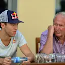 Pierre Gasly and Red Bull motorsport advisor Helmut Marko. Formula One Testing, Yas Marina Circuit, Abu Dhabi, UAE, Wedensday 26 November 2014. © Sutton Motorsport Images
