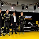 (L to R): Esteban Ocon (FRA), Jolyon Palmer (GBR) Renault Sport F1 Team, Carlos Ghosn (FRA) Chairman of Renault and Kevin Magnussen (DEN) Renault Sport F1 Team at Renault F1 Launch, Renault Technocentre, Guyancourt, France, 3 February 2016. © Sutton Motorsport Images