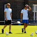 Felipe Massa (BRA) Williams and Valtteri Bottas (FIN) Williams at an Aussie Rules skills session at Formula One World Championship, Rd1, Australian Grand Prix, Preparations, Albert Park, Melbourne, Australia, Wednesday 11  March 2015. © Sutton Motorsport Images
