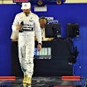 Lewis Hamilton (GBR) Mercedes AMG F1 in parc ferme at Formula One World Championship, Rd19, Abu Dhabi Grand Prix, Qualifying, Yas Marina Circuit, Abu Dhabi, UAE, Saturday 28 November 2015. © Sutton Motorsport Images