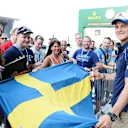 Marcus Ericsson (SWE) Sauber with fans and Swedish flag at Formula One World Championship, Rd19, Abu Dhabi Grand Prix, Preparations, Yas Marina Circuit, Abu Dhabi, UAE, Thursday 26 November 2015. © Sutton Motorsport Images