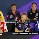(L to R): Rob White (GBR) Renault Sport, James Key (GBR) Scuderia Toro Rosso Technical Director, Tom McCullough (GBR) Force India F1 Team Chief Engineer, Mattia Binotto (ITA) Ferrari Race Engine Manager, Paul Monaghan (GBR) Red Bull Racing Chief Engineer and Pat Symonds (GBR) Williams Technical Director in the Press Conference at Formula One World Championship, Rd8, Austrian Grand Prix, Practice, Spielberg, Austria, Friday 19 June 2015. © Sutton Motorsport Images