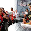 Pastor Maldonado (VEN) Lotus signs autographs for the fans at Formula One World Championship, Rd8, Austrian Grand Prix, Preparations, Spielberg, Austria, Thursday 18 June 2015. © Sutton Motorsport Images