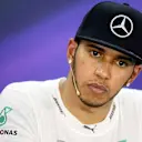 Lewis Hamilton (GBR) Mercedes AMG F1 in the press conference at Formula One World Championship, Rd4, Bahrain Grand Prix Qualifying, Bahrain International Circuit, Sakhir, Bahrain, Saturday 18  April 2015. © Sutton Motorsport Images