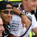 Race winner Lewis Hamilton (GBR) Mercedes AMG F1 celebrates with the teamat Formula One World Championship, Rd10, Hungarian Grand Prix, Race, Hungaroring, Hungary, Sunday 26 July 2015. © Sutton Motorsport Images