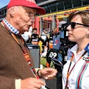 Niki Lauda (AUT) Mercedes AMG F1 Non-Executive Chairman and Claire Williams (GBR) Williams Deputy Team Principal on the grid at Formula One World Championship, Rd11, Belgian Grand Prix, Race, Spa Francorchamps, Belgium, Sunday 23 August 2015. © Sutton Motorsport Images