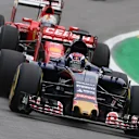 Max Verstappen (NDL) Scuderia Toro Rosso STR10 and Sebastian Vettel (GER) Ferrari SF15-T at Formula One World Championship, Rd18, Brazilian Grand Prix, Qualifying, Interlagos, Sao Paulo, Brazil, Saturday 14 November 2015. © Sutton Motorsport Images
