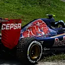 The car of Carlos Sainz (ESP) Scuderia Toro Rosso STR10 after retiring from the race at Formula One World Championship, Rd18, Brazilian Grand Prix, Race, Interlagos, Sao Paulo, Brazil, Sunday 15 November 2015. © Sutton Motorsport Images