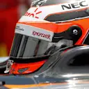 Nico Hulkenberg (GER) Force India VJM08 on the grid at Formula One World Championship, Rd18, Brazilian Grand Prix, Race, Interlagos, Sao Paulo, Brazil, Sunday 15 November 2015. © Sutton Motorsport Images