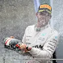 Lewis Hamilton (GBR) Mercedes AMG F1 celebrates on the podium with the champagne at Formula One World Championship, Rd18, Brazilian Grand Prix, Race, Interlagos, Sao Paulo, Brazil, Sunday 15 November 2015. © Sutton Motorsport Images