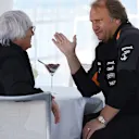 Robert Fearnley (GBR) Force India F1 Team Deputy Team Principal talks with Bernie Ecclestone (GBR) CEO Formula One Group (FOM) at Formula One World Championship, Rd7, Canadian Grand Prix, Qualifying, Montreal, Canada, Saturday 6 June 2015. © Sutton Motorsport Images