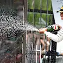 Race winner Lewis Hamilton (GBR) Mercedes AMG F1 celebrates on the podium with the champagne at Formula One World Championship, Rd7, Canadian Grand Prix, Race, Montreal, Canada, Sunday 7 June 2015. © Sutton Motorsport Images