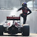 Max Verstappen (NDL) Scuderia Toro Rosso STR10 climbs out of his stricken car after blowing his engine on Lap 52 at Formula One World Championship, Rd3, Chinese Grand Prix, Race, Shanghai, China, Sunday 12 April 2015. © Sutton Motorsport Images