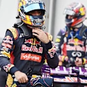 Carlos Sainz (ESP) Scuderia Toro Rosso and Daniil Kyvat (RUS) Red Bull Racing in parc ferme at Formula One World Championship, Rd6, Monaco Grand Prix Qualifying, Monte-Carlo, Monaco, Saturday 23 May 2015. © Sutton Motorsport Images