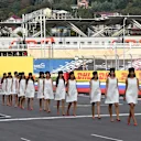 Grid Girls at Formula One World Championship, Rd15, Russian Grand Prix, Qualifying, Sochi Autodrom, Sochi, Krasnodar Krai, Russia, Saturday 10 October 2015. © Sutton Motorsport Images