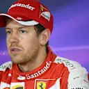 Sebastian Vettel (GER) Ferrari at the Qualifying Press Conference at Formula One World Championship, Rd5, Spanish Grand Prix Qualifying, Barcelona, Spain, Saturday 9 May 2015. © Sutton Motorsport Images