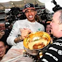 Race winner and new World Champion Lewis Hamilton (GBR) Mercedes AMG F1 celebrates with the team at Formula One World Championship, Rd16, United States  Grand Prix, Race, Austin, Texas, USA, Sunday 25 October 2015. © Sutton Motorsport Images