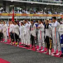 Drivers observe the National Anthem on the grid at Formula One World Championship, Rd21, Abu Dhabi Grand Prix, Race, Yas Marina Circuit, Abu Dhabi, UAE, Sunday 27 November 2016. © Sutton Images