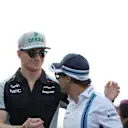 Nico Hulkenberg (GER) Force India F1 and Felipe Massa (BRA) Williams on the drivers parade at Formula One World Championship, Rd21, Abu Dhabi Grand Prix, Race, Yas Marina Circuit, Abu Dhabi, UAE, Sunday 27 November 2016. © Sutton Images