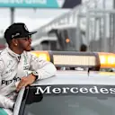 Pole sitter Lewis Hamilton (GBR) Mercedes AMG F1 celebrates at Formula One World Championship, Rd1, Australian Grand Prix, Qualifying, Albert Park, Melbourne, Australia, Saturday 19 March 2016. © Sutton Motorsport Images