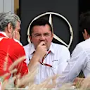 Maurizio Arrivabene (ITA) Ferrari Team Principal, Eric Boullier (FRA) McLaren Racing Director and Toto Wolff (AUT) Mercedes AMG F1 Director of Motorsport at Formula One World Championship, Rd2, Bahrain Grand Prix Practice, Bahrain International Circuit, Sakhir, Bahrain, Friday 1 April 2016. © Sutton Motorsport Images