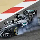 Lewis Hamilton (GBR) Mercedes-Benz F1 W07 Hybrid locks up at Formula One World Championship, Rd2, Bahrain Grand Prix Practice, Bahrain International Circuit, Sakhir, Bahrain, Friday 1 April 2016. © Sutton Motorsport Images