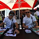 Felipe Massa (BRA) Williams and Valtteri Bottas (FIN) Williams at the autograph session at Formula One World Championship, Rd2, Bahrain Grand Prix Qualifying, Bahrain International Circuit, Sakhir, Bahrain, Saturday2 April 2016. © Sutton Motorsport Images