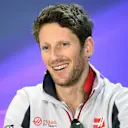Romain Grosjean (FRA) Haas F1 in the press conference at Formula One World Championship, Rd2, Bahrain Grand Prix Preparations, Bahrain International Circuit, Sakhir, Bahrain, Thursday 31 March 2016. © Sutton Motorsport Images
