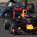 Daniil Kvyat (RUS) Red Bull Racing RB12 and Lewis Hamilton (GBR) Mercedes-Benz F1 W07 Hybrid at Formula One Testing, Day Four, Barcelona, Spain, Thursday 25 February 2016. © Sutton Motorsport Images