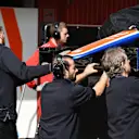 The car of Rio Haryanto (IDN) Manor Racing MRT05 is recovered to the pits at Formula One Testing, Day Three, Barcelona, Spain, Wednesday 24 February 2016. © Sutton Motorsport Images