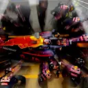 Daniil Kvyat (RUS) Red Bull Racing RB12 makes a pit stop at Formula One Testing, Day Three, Barcelona, Spain, Thursday 3 March 2016. © Sutton Motorsport Images