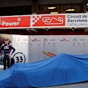 Carlos Sainz jr (ESP) Scuderia Toro Rosso and Max Verstappen (NED) Scuderia Toro Rosso with the Scuderia Toro Rosso STR11 under covers at Formula One Testing, Day One, Barcelona, Spain, Tuesday 1 March 2016. © Sutton Motorsport Images