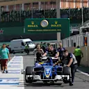 Sauber mechanics and Sauber C35 in pit lane at Formula One World Championship, Rd20, Brazilian Grand Prix, Preparations, Interlagos, Sao Paulo, Brazil, Thursday 10 November 2016. © Sutton Images