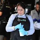 Mercedes-Benz F1 W07 Hybrid mechanic at Formula One World Championship, Rd10, British Grand Prix, Practice, Silverstone, England, Friday 8 July 2016. © Sutton Images