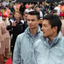 Pascal Wehrlein (GER) Manor Racing and Rio Haryanto (IDN) Manor Racing on the drivers parade at Formula One World Championship, Rd10, British Grand Prix, Race, Silverstone, England, Sunday 10 July 2016. © Sutton Images