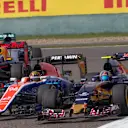 Max Verstappen (NED) Scuderia Toro Rosso STR11 and Pascal Wehrlein (GER) Manor Racing MRT05 battle for position at Formula One World Championship, Rd3, Chinese Grand Prix, Race, Shanghai, China, Sunday 17 April 2016. © Sutton Motorsport Images