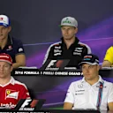 (L to R): Marcus Ericsson (SWE) Sauber, Kimi Raikkonen (FIN) Ferrari, Nico Hulkenberg (GER) Force India F1, Valtteri Bottas (FIN) Williams and Kevin Magnussen (DEN) Renault Sport F1 Team in the press conference at Formula One World Championship, Rd3, Chinese Grand Prix, Preparations, Shanghai, China, Thursday 14 April 2016. © Sutton Motorsport Images