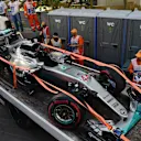 The crashed car of Lewis Hamilton (GBR) Mercedes-Benz F1 W07 Hybrid in Q3 at Formula One World Championship, Rd8, European Grand Prix, Qualifying, Baku City Circuit, Baku, Azerbaijan, Saturday 18 June 2016. © Sutton Images