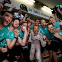 Race winner Nico Rosberg (GER) Mercedes AMG F1 celebrates with the team at Formula One World Championship, Rd8, European Grand Prix, Race, Baku City Circuit, Baku, Azerbaijan, Sunday 19 June 2016. © Sutton Images
