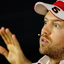 Sebastian Vettel (GER) Ferrari in the Press Conference at Formula One World Championship, Rd8, European Grand Prix, Preparations, Baku City Circuit, Baku, Azerbaijan, Thursday 16 June 2016. © Sutton Images