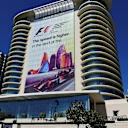 Banner on building at Formula One World Championship, Rd8, European Grand Prix, Preparations, Baku City Circuit, Baku, Azerbaijan, Tuesday 14 June 2016. © Sutton Images